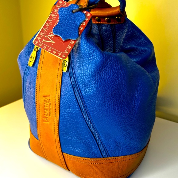 🔥🔥SOLD🔥🔥Valentina Vintage Genuine Leather Hobo/Bucket Bag (NWT) - Picture 3 of 6